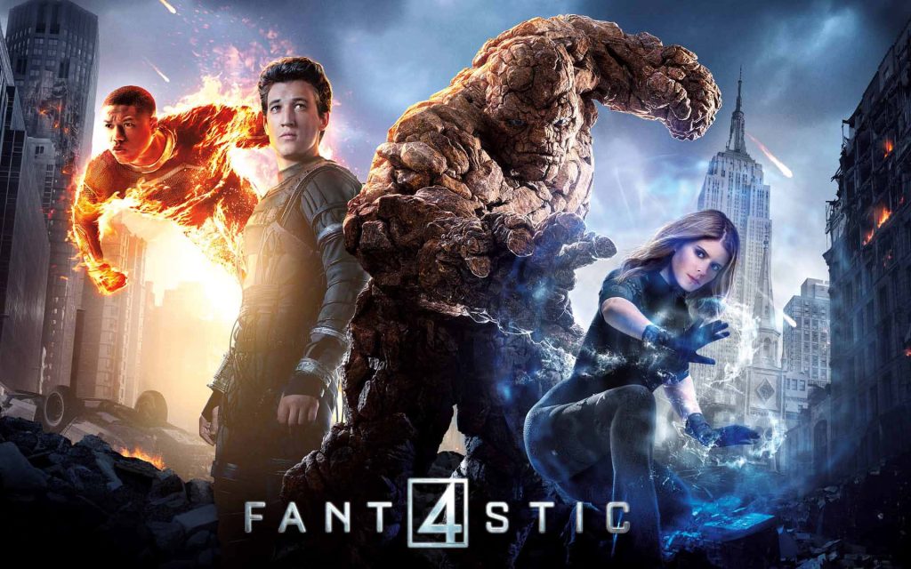 Fantastic Four 2015 wallpaper with Human Torch, Mr Fantastic, Thing, Invisible Woman in NYC ruin