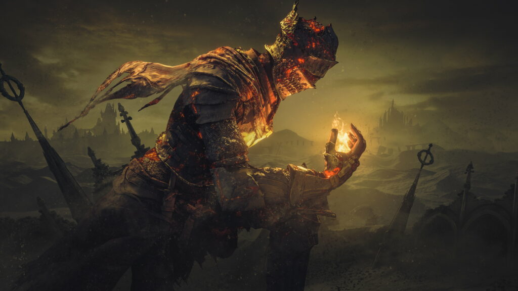 The Fiery Abyss Beckons: A Captivating 4K Wallpaper embracing Dark Souls III