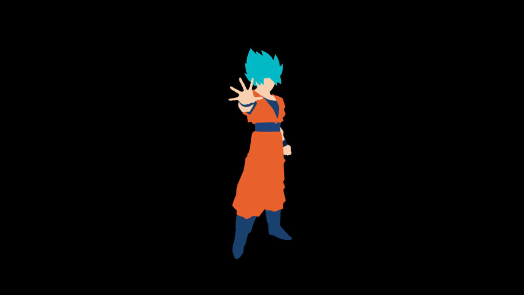 Legendary Saiyan Serenity: A Striking 8k Minimalist Background Featuring Son Goku from Dragon Ball Z Wallpaper