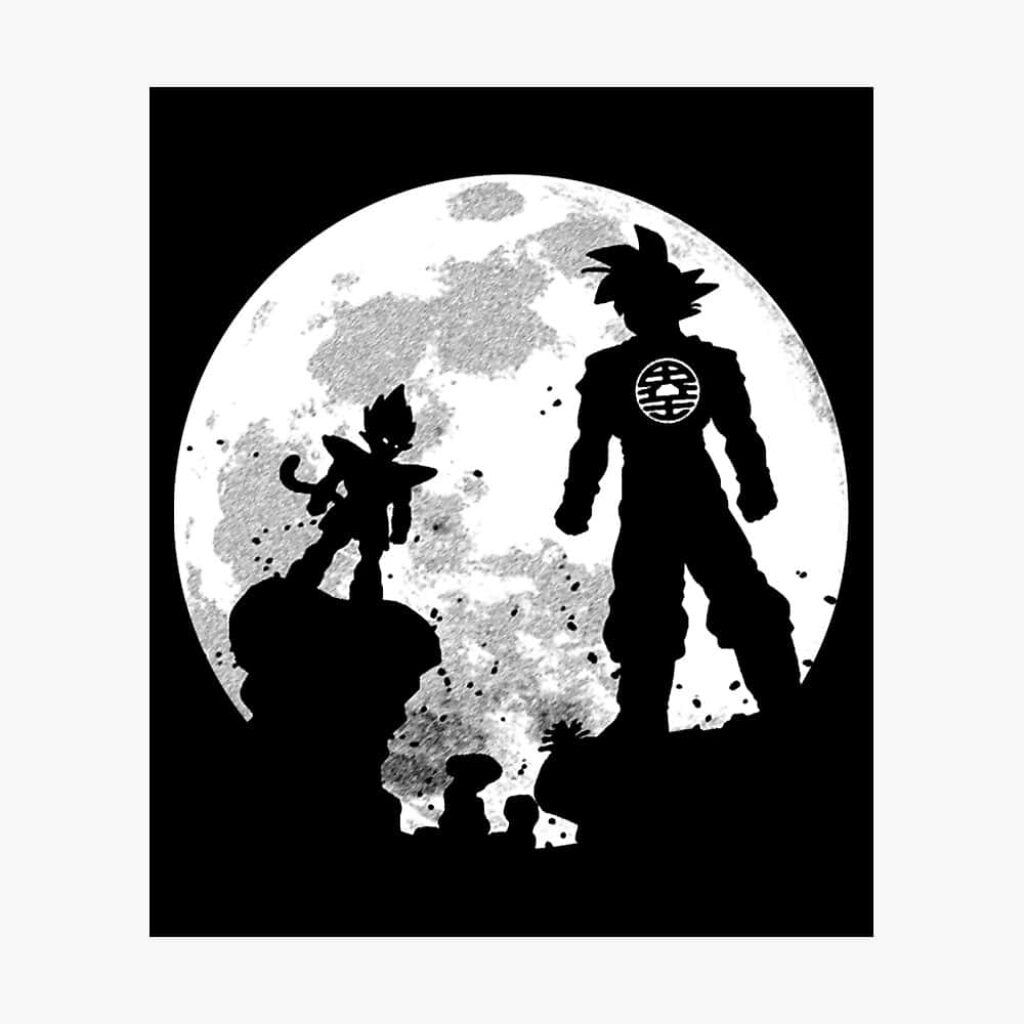 Epic Anime Silhouettes Against Full Moon - Dynamic Wallpaper