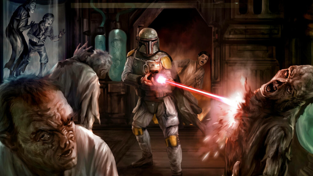 High-Res 4K Boba Fett Wallpaper: Intense Battle Scene
