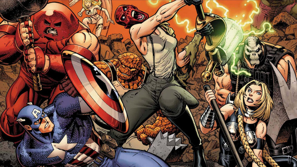 Epic Captain America vs. Marvel Villains Wallpaper Background