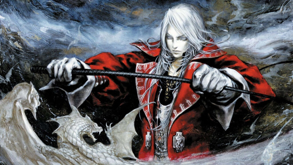 Fierce Castlevania Wallpaper: Bold Character in Vivid Red Coat