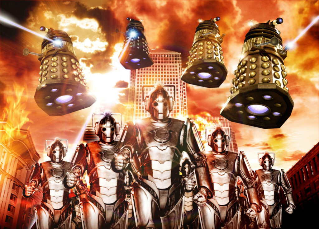 Doctor Who Wallpaper: Intense Dalek & Cybermen Invasion Background