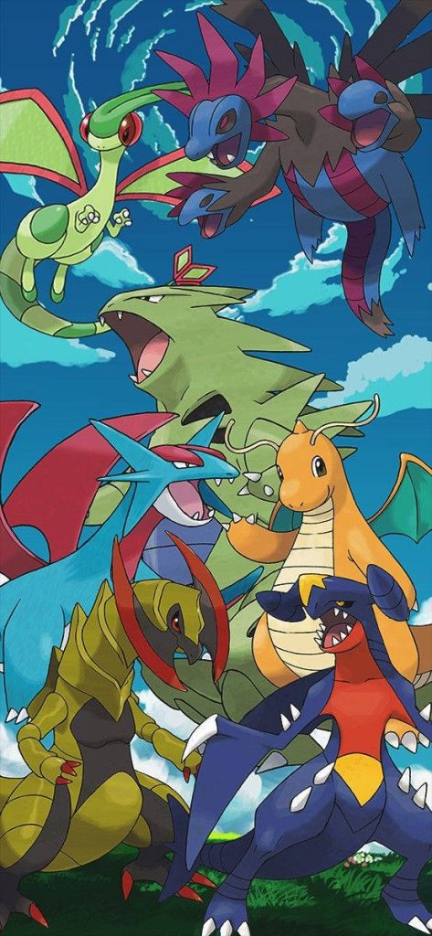 Dragon-type Pokémon Flygon Hydreigon Tyranitar Salamence Dragonite Haxorus Garchomp wallpaper