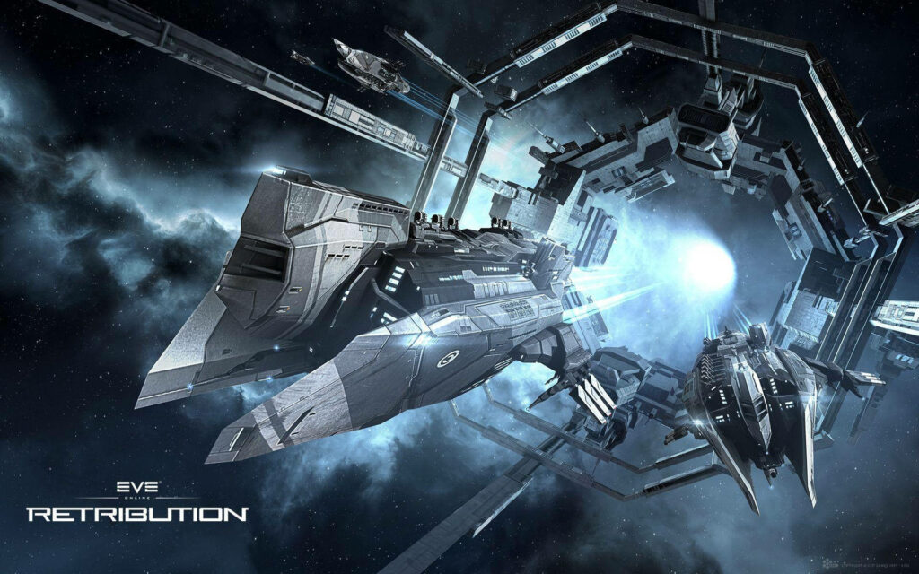EVE Online Retribution Wallpaper: Dynamic Spacecraft & Stellar Backdrop