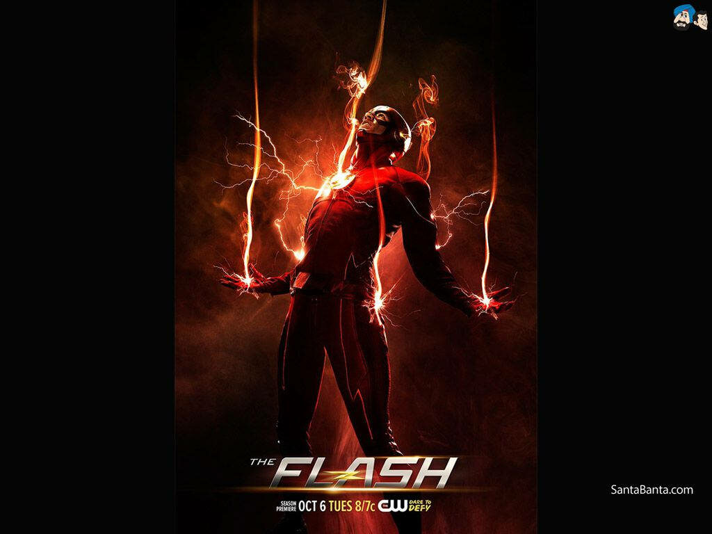 Dynamic Flash Wallpaper: Barry Allen in Iconic Red Suit & Electricity
