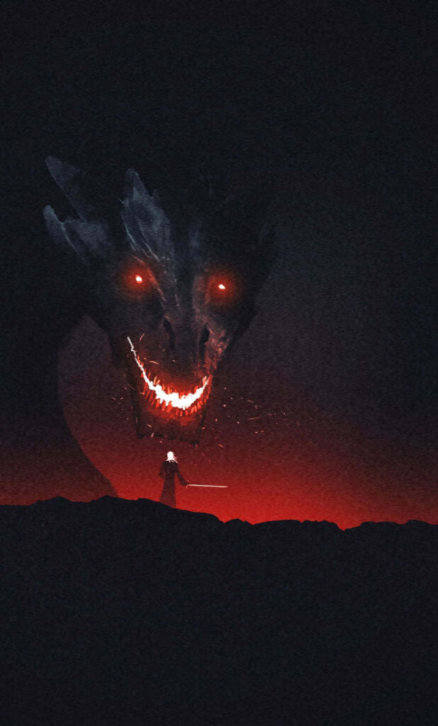 Fiery Dragon & Warrior Game of Thrones Wallpaper for iPhone
