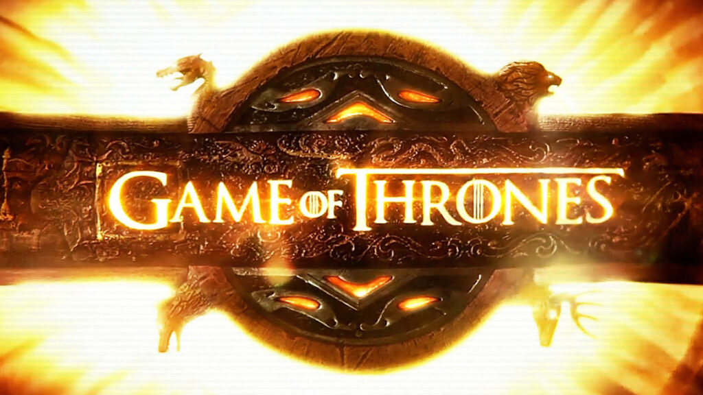 Game of Thrones Wallpaper: Iconic Logo & House Emblems in Fiery Tones