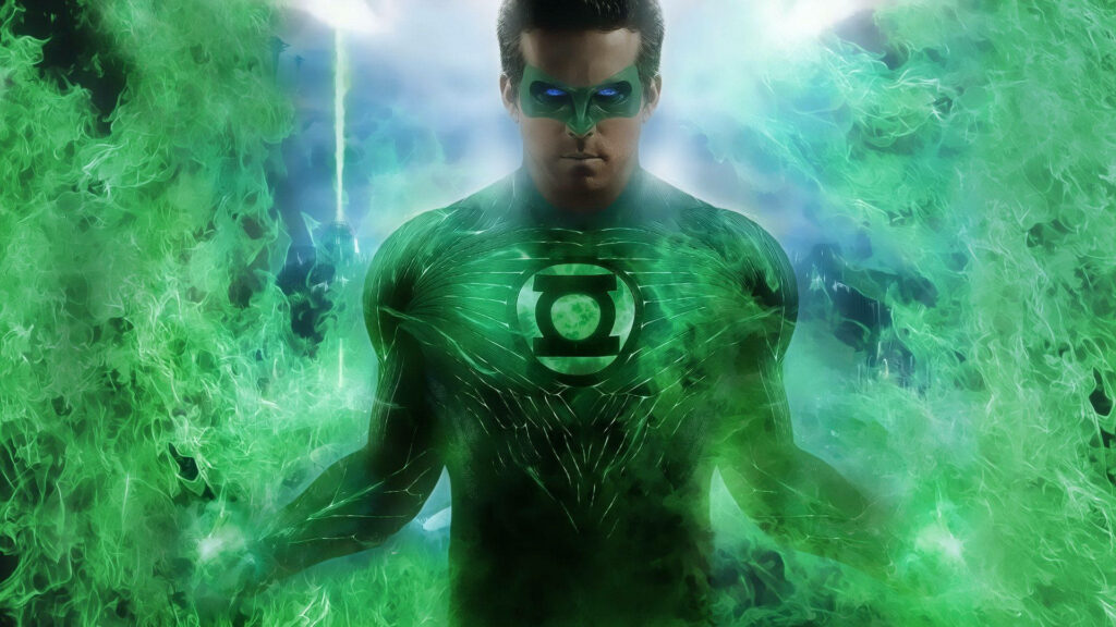 Heroic Green Lantern Hal Jordan: Intense Green Energy Wallpaper