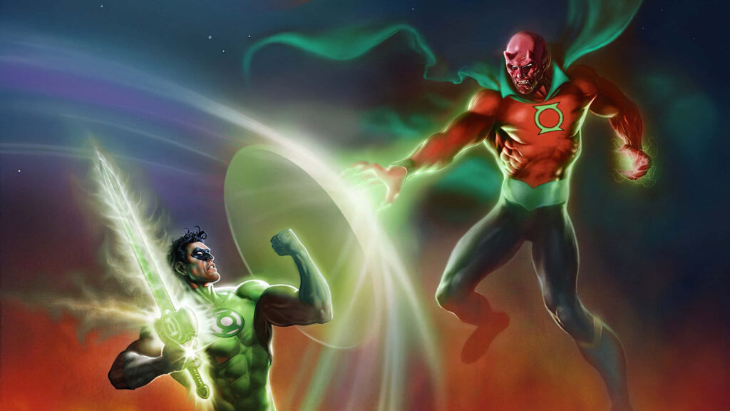Epic Green Lantern vs Red Villain - Cosmic Wallpaper Background