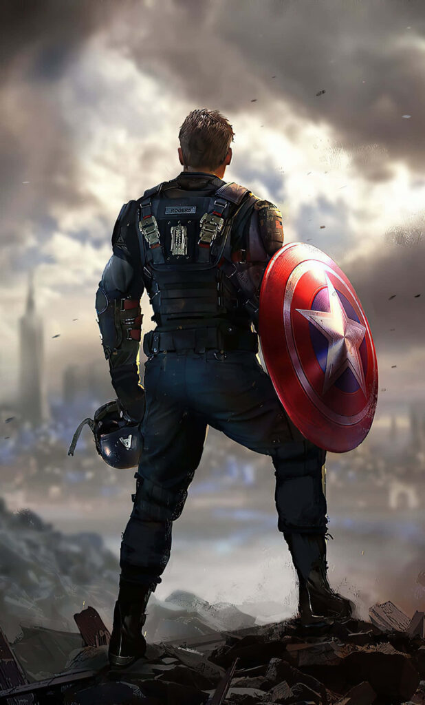 Captain America: Unleashing the Spirit of Justice and Freedom Wallpaper in QHD 2K 1280x2120 Resolution