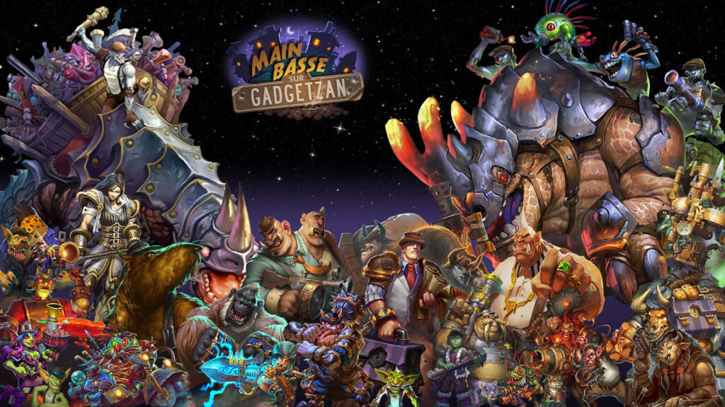 Epic Hearthstone Battle Wallpaper: Colorful Gadgetzan Action