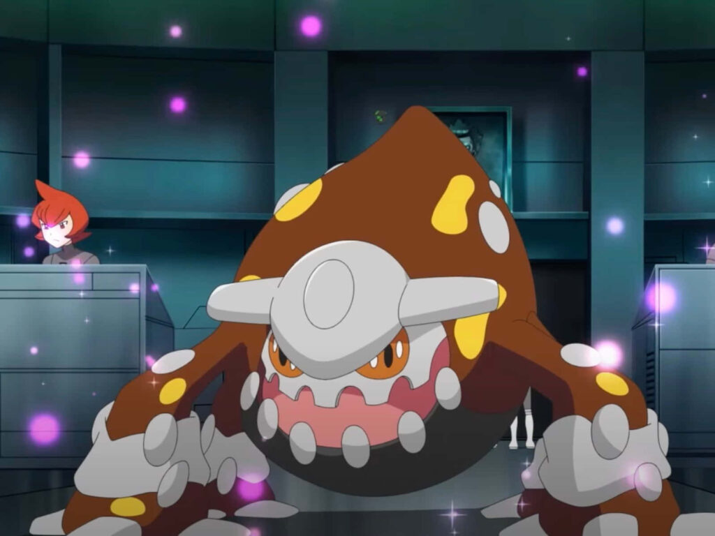 Epic Heatran Pokémon Wallpaper in High-Tech Scene