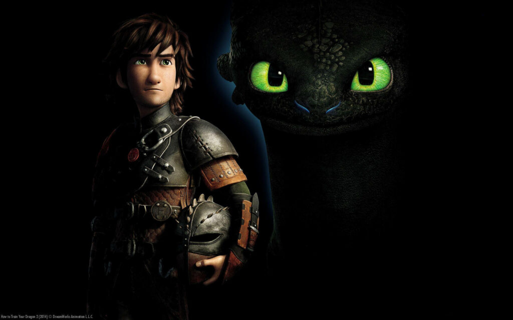 Epic Hiccup & Toothless Wallpaper on Black Background - Adventure Awaits!