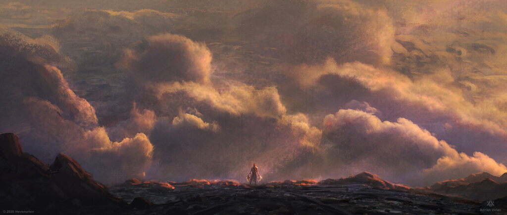 Epic HD Wallpaper: Lone Figure Amidst Dramatic Swirling Clouds
