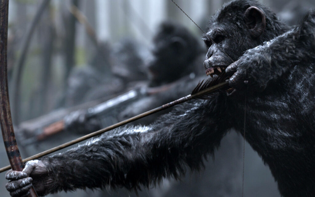 Fierce Koba Dynamic Wallpaper: Ape Leader in Forest Setting