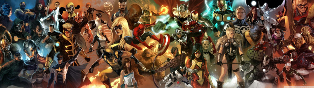 Epic Marvel Villains Widescreen Wallpaper - Colorful Dynamic Background
