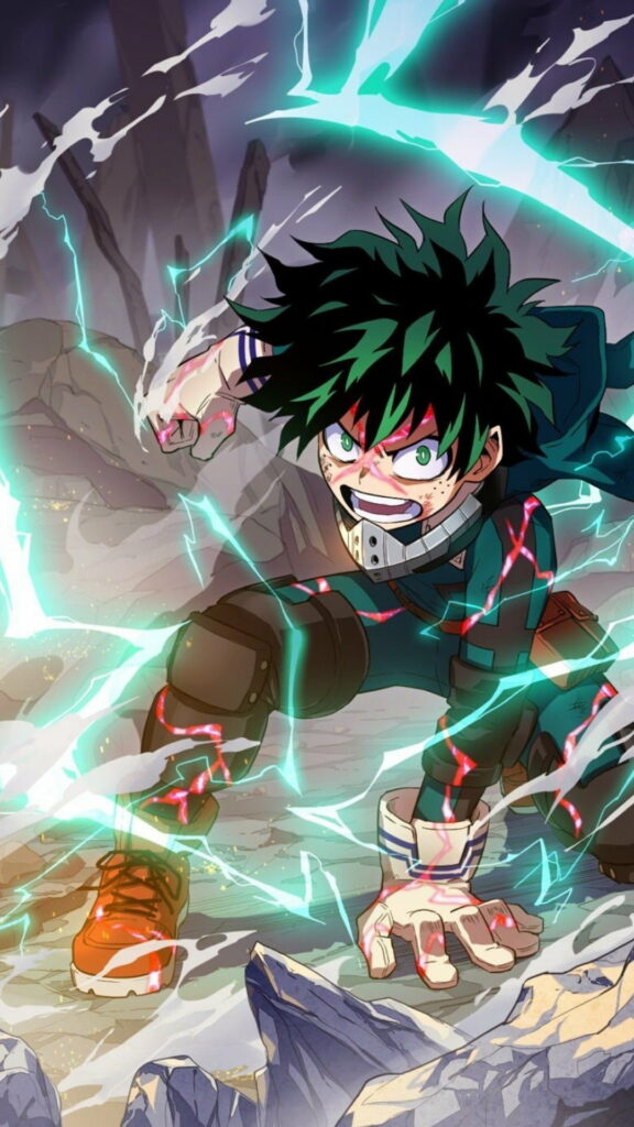 Epic HD Phone Wallpaper: Midoriya aka Deku's Heroic Journey Unleashed in Anime Splendor