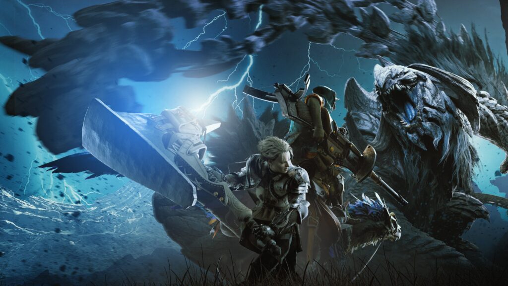 Epic Monster Hunter Wilds Wallpaper: Armored Hunters in Action