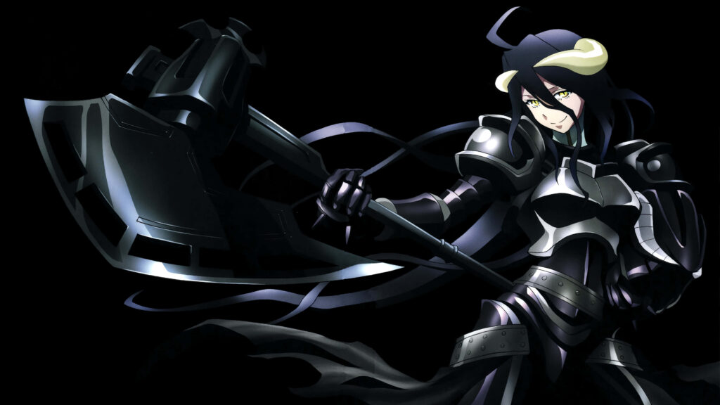 Overlord Anime Wallpaper: Dark Character in Black Armor & Mysterious Power