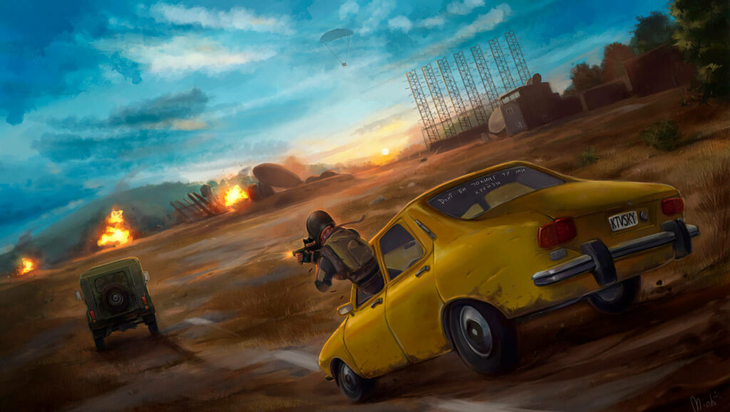 Dynamic PUBG Mobile Lite Wallpaper: Victor in Action with Explosions