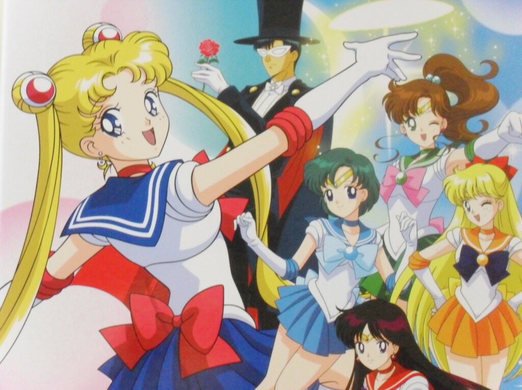 Guardians of Love: Sailor Moon and the Senshi Unite with Tuxedo Mask in Captivating HD Wallpaper