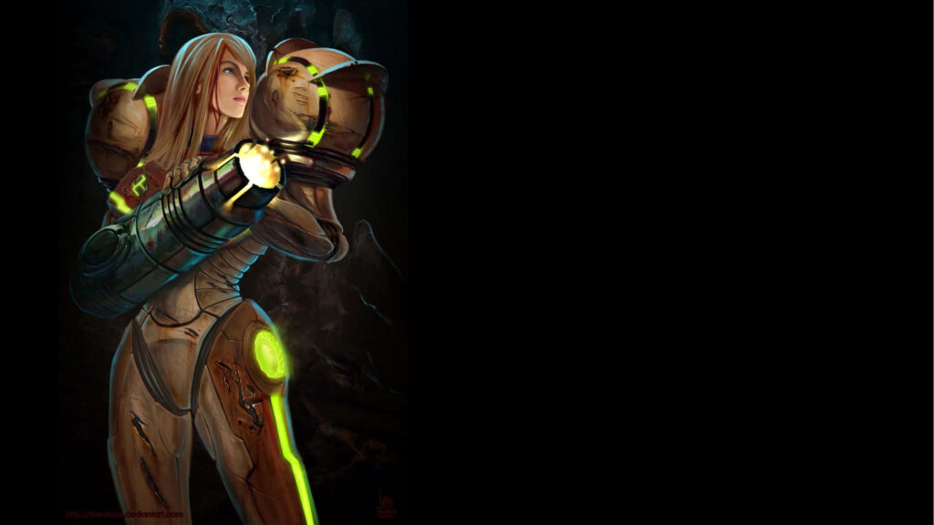 Samus Aran Dread Wallpaper: Futuristic Armor & Intense Background