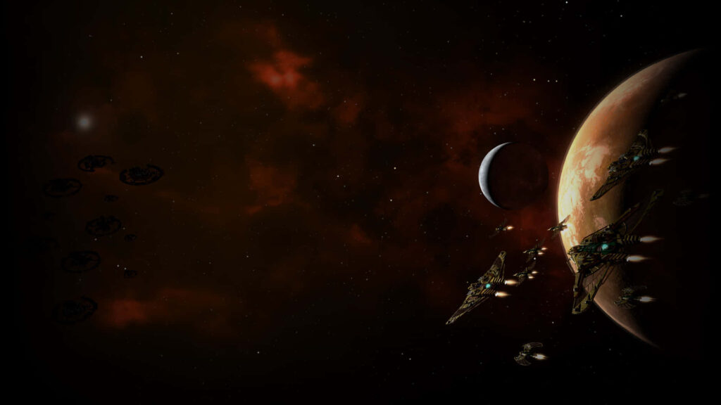 Futuristic Spaceships Dynamic Wallpaper: Sci-Fi Deep Space Scene