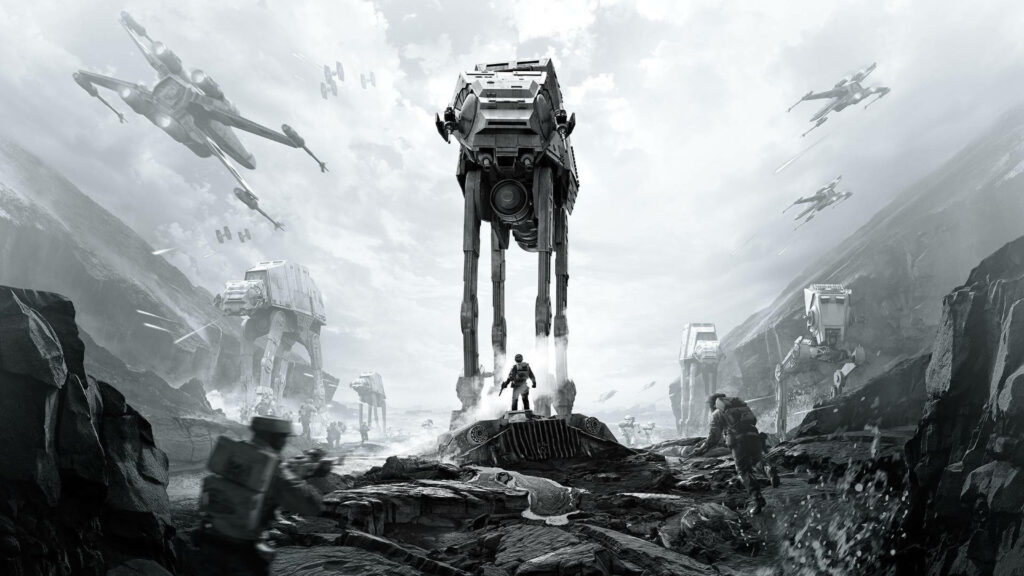 Epic Star Wars Battlefront Wallpaper: AT-AT Walkers & X-Wings Action