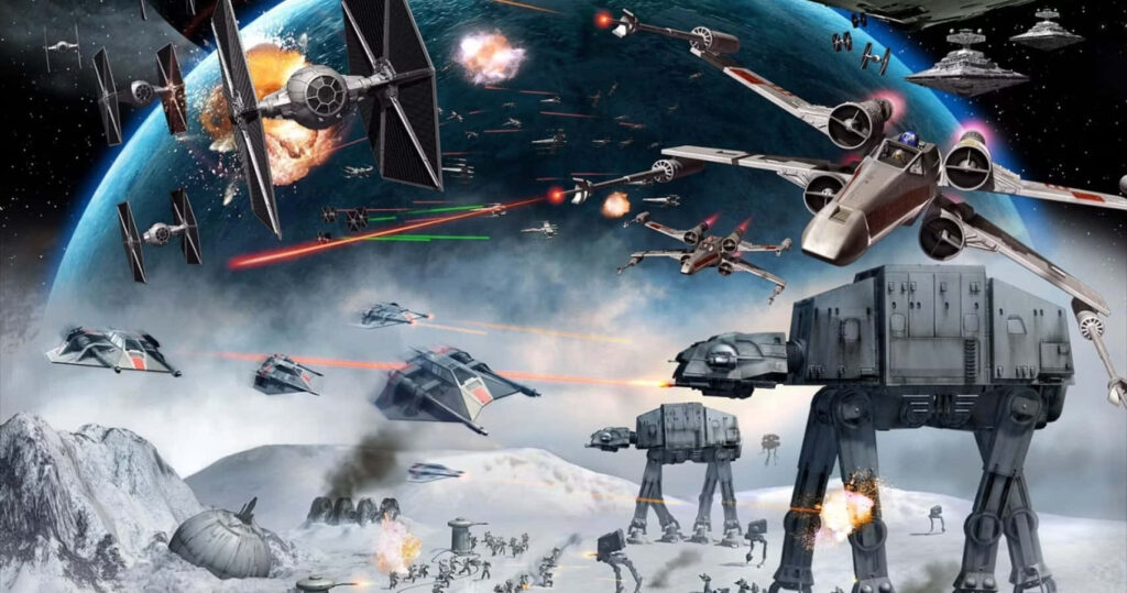 Epic Hoth Battle Wallpaper: Rebel Alliance vs Empire Showdown