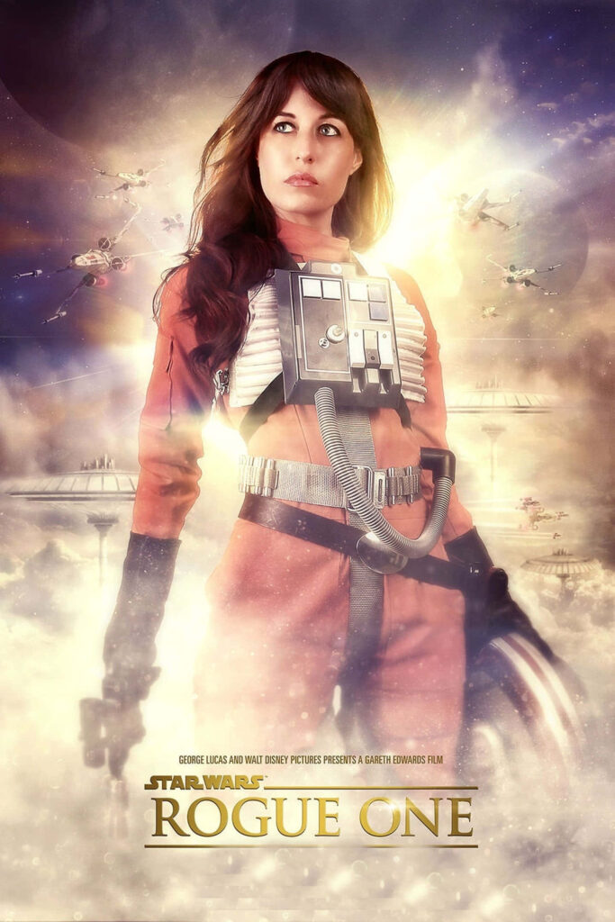 Epic Star Wars: Rogue One Fan Poster Wallpaper with Rebel Pilot