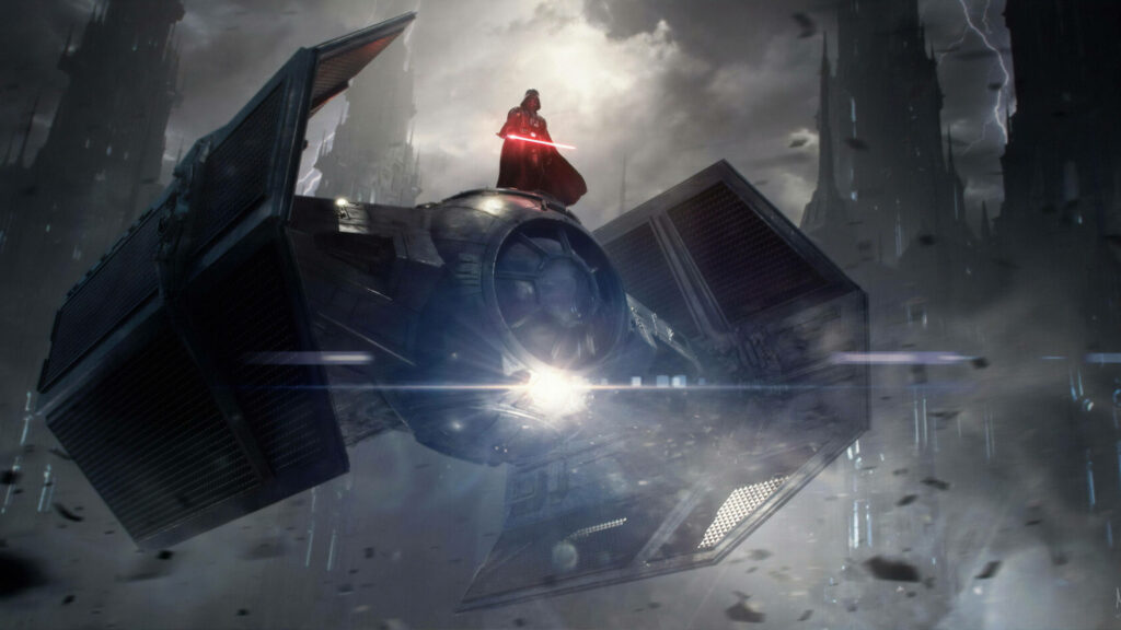 Darth Vader TIE Advanced Wallpaper - HD Sci-Fi Background