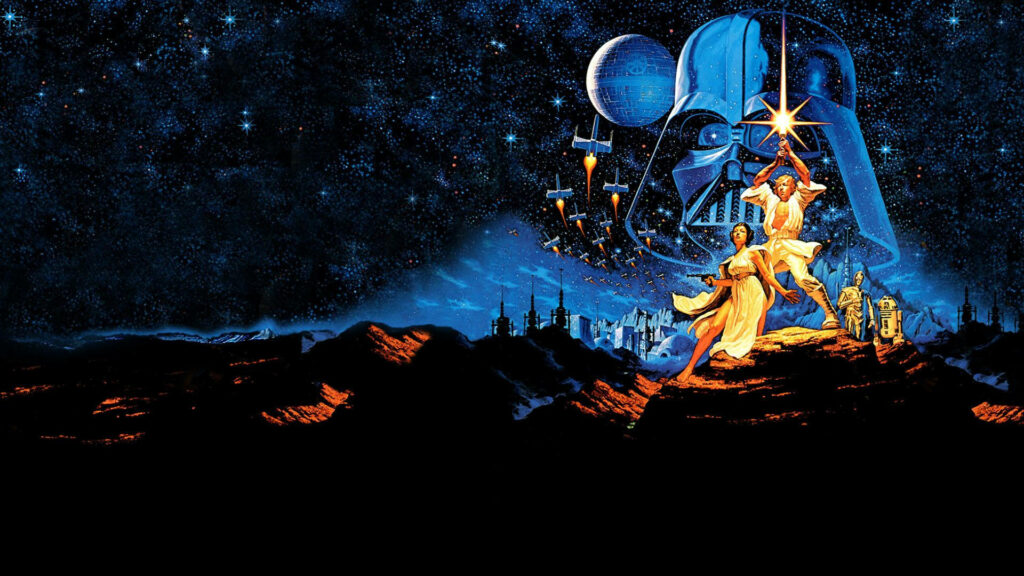 Epic Star Wars Wallpaper: Iconic Characters & Vivid Cosmic Backdrop