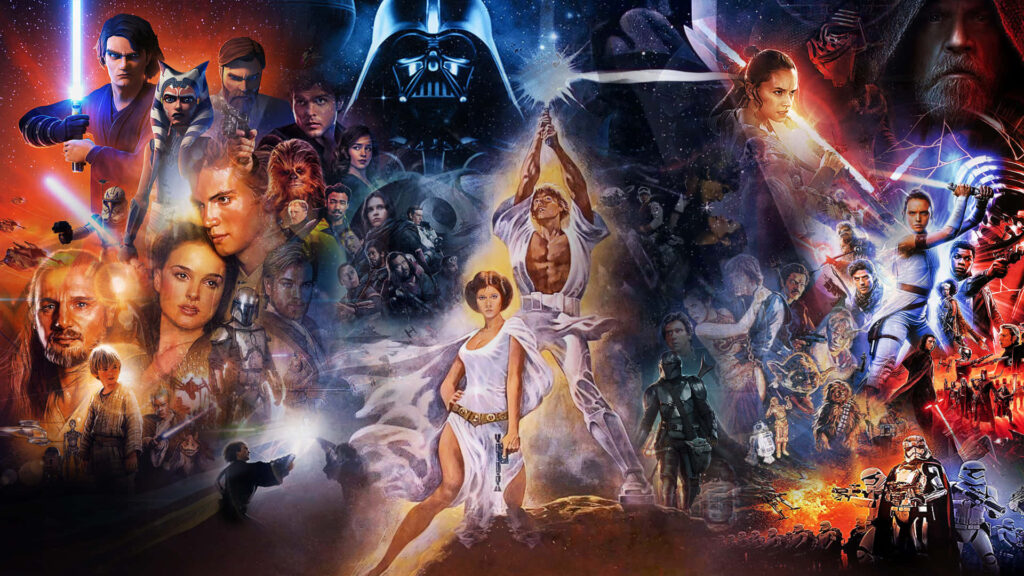 Epic Star Wars Wallpaper: Iconic Characters & Moments Collage