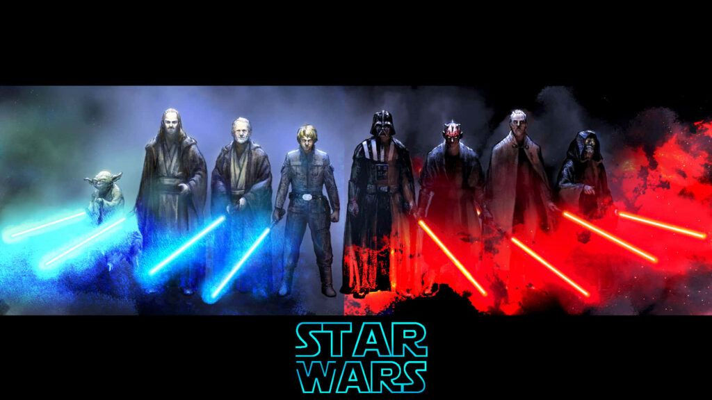 Epic Star Wars Wallpaper: Jedi & Sith Lightsaber Showdown 1920x1080