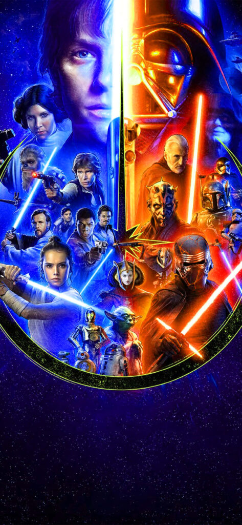 Epic Star Wars Wallpaper: Light vs. Dark Side Cosmic Battle