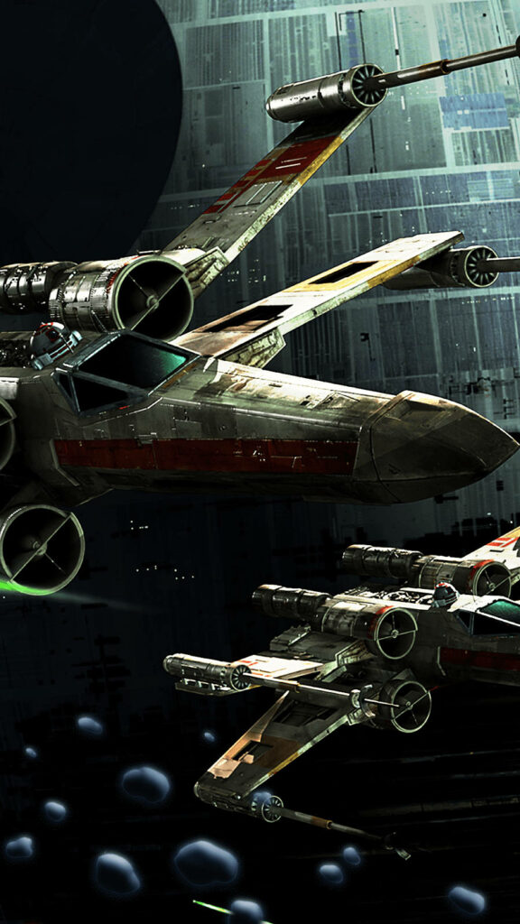 Epic Star Wars Wallpaper: X-Wings vs. Death Star Action Scene