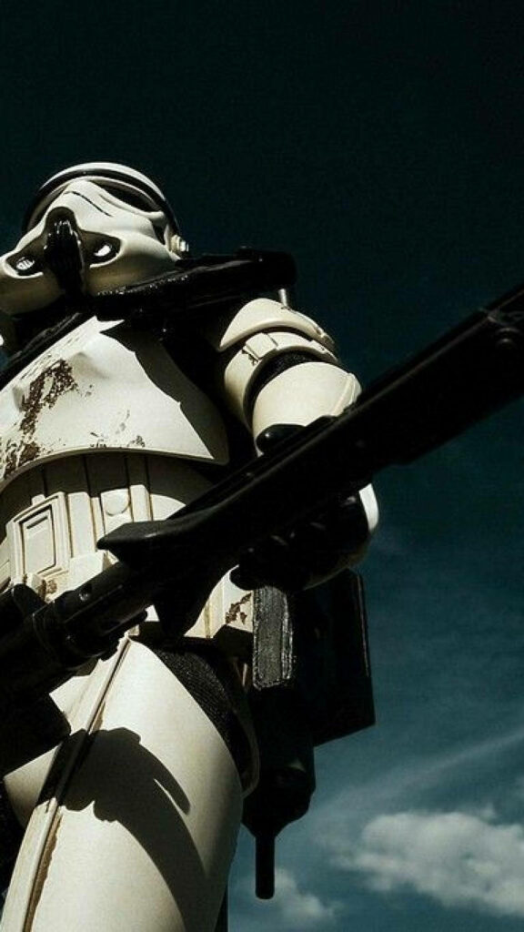 Stunning Star Wars Stormtrooper Wallpaper with Dark Green Sky