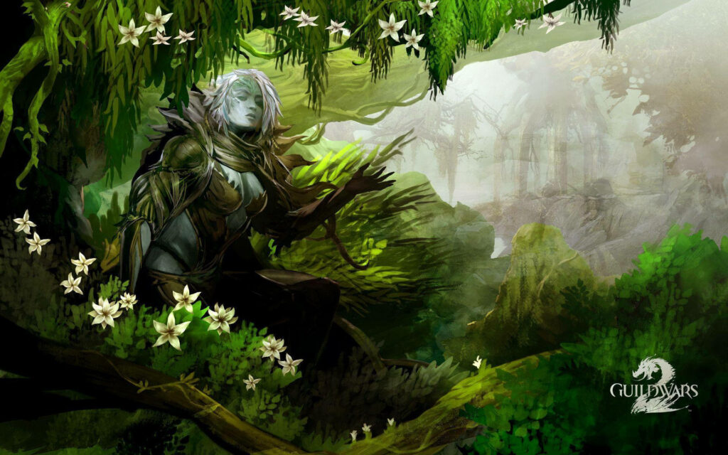 Epic Sylvari Warrior Wallpaper: Mystical Guild Wars 2 Background