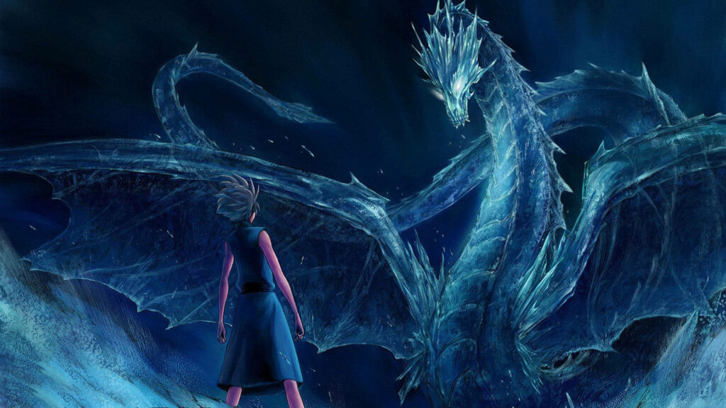 Epic Toshiro Hitsugaya Wallpaper: Commanding Ice Dragon Display
