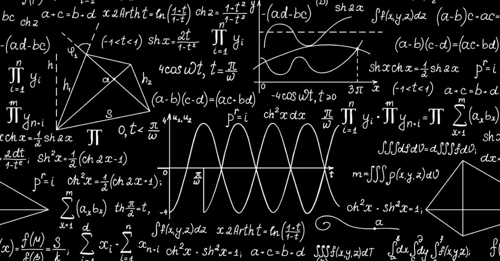 Equations and Waves: A Blackboard Desktop Wallpaper for Science Enthusiasts