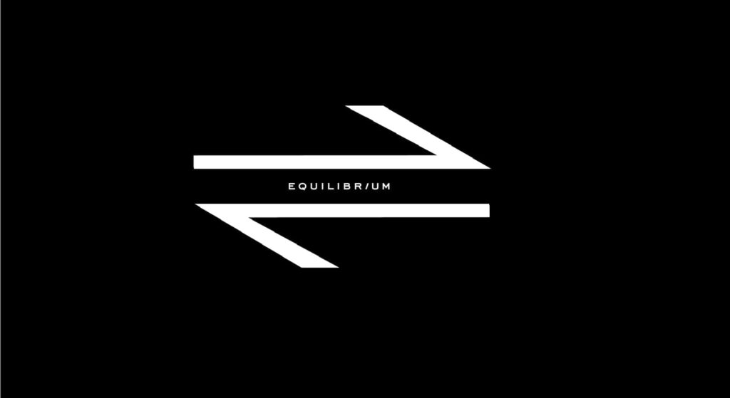 Minimalist Black & White Wallpaper: Geometric EQUILIBRIUM Design
