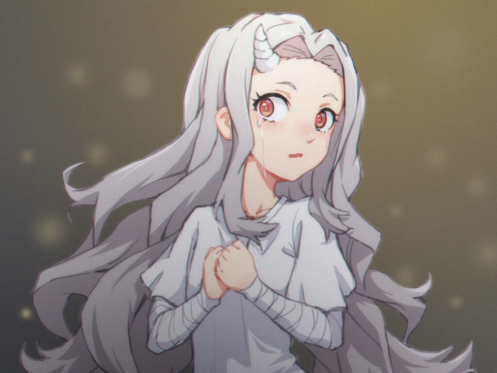 Eri from My Hero Academia: Emotional Wallpaper with Flowing Hair