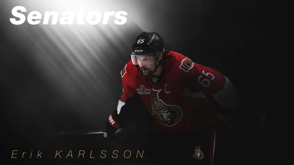 Erik Karlsson Ottawa Senators graphic art wallpaper dramatic lighting intense expression