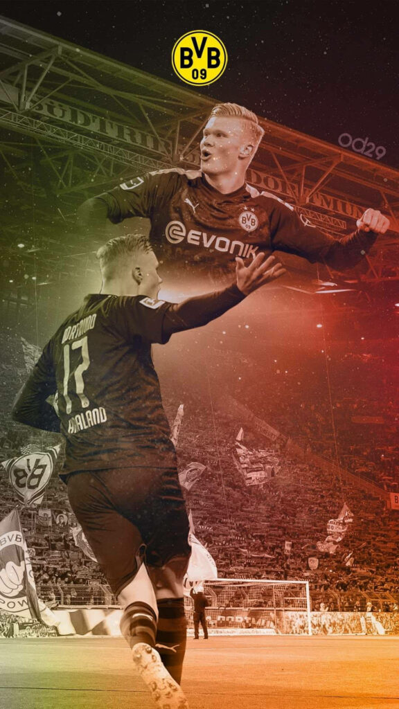 Erling Haaland Action Wallpaper - Borussia Dortmund Portrait Background