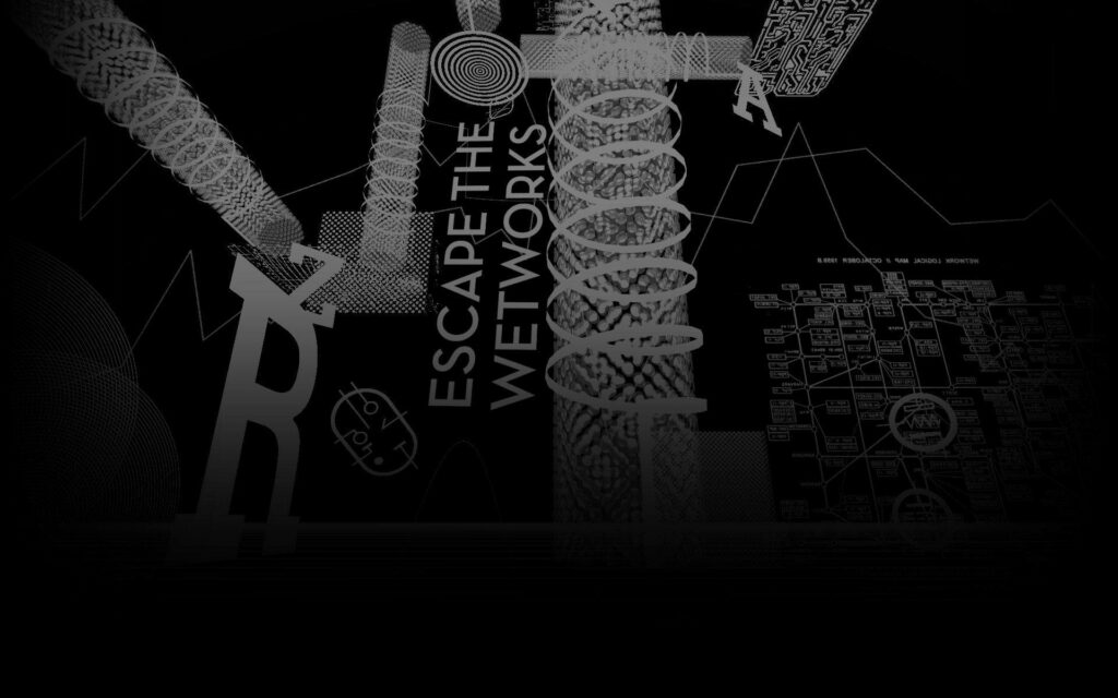 Black & White Abstract Wallpaper: Escape the Wet Works Design