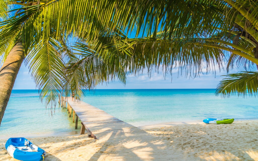 Paradise Found: Summer Bliss on a Tropical Island Escape Wallpaper
