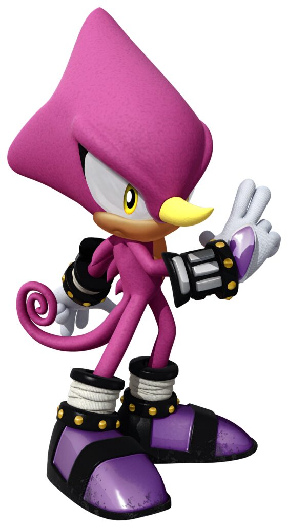 Espio the Chameleon vibrant wallpaper showing sleek purple ninja design with yellow horn and gloves
