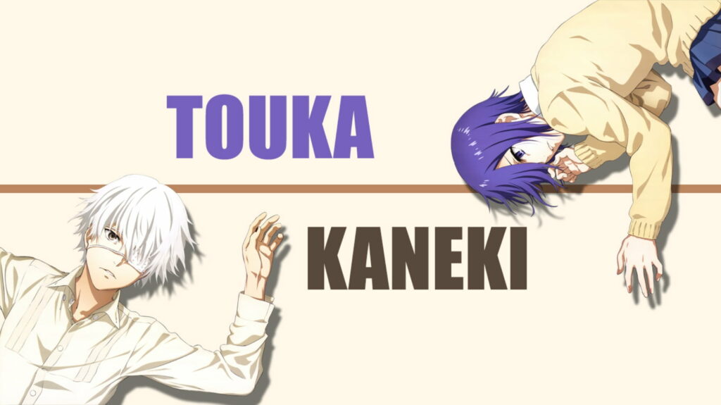 Kaneki Ken and Kirishima Touka Embrace: a Tokyo Ghoul Anime Love Story Wallpaper